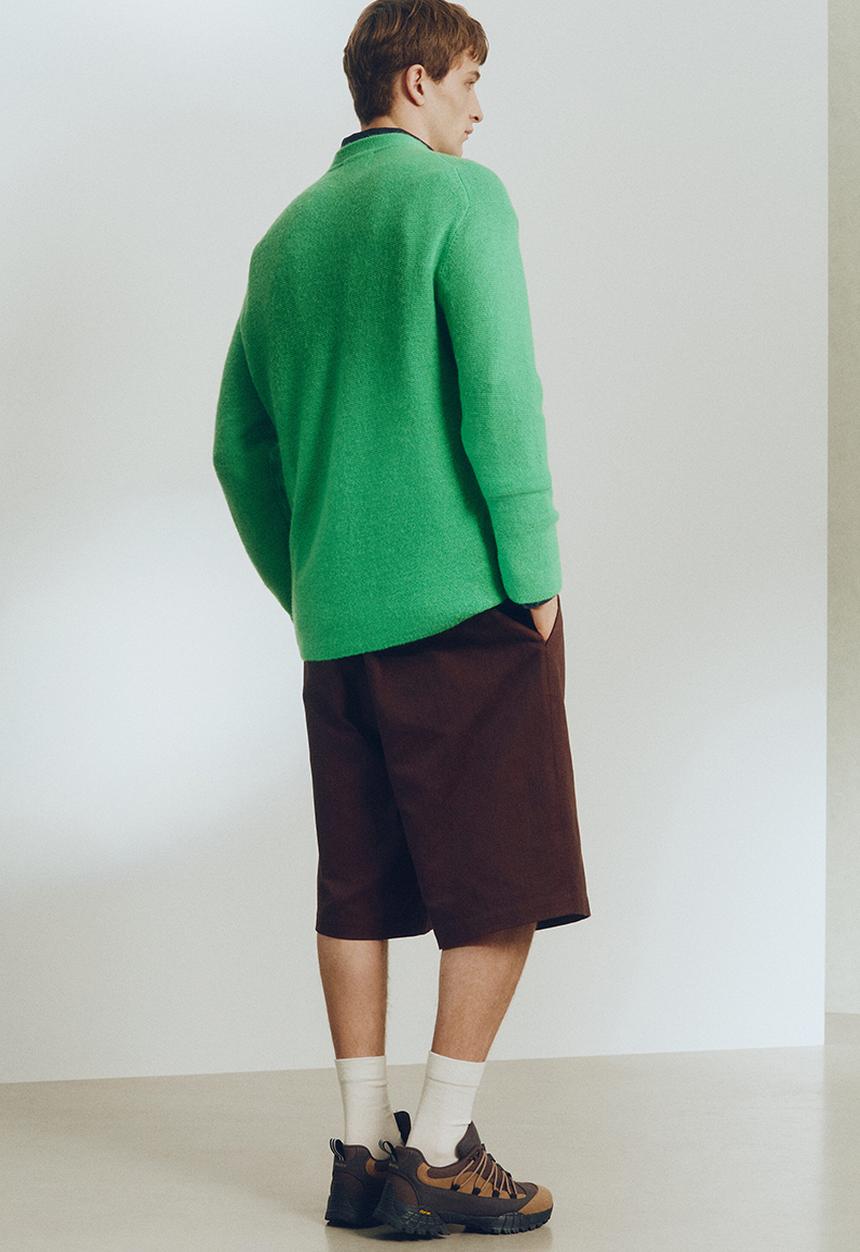 H&M - H&M Atelier: Loose fit wool-blend purl-knit jumper - bright green