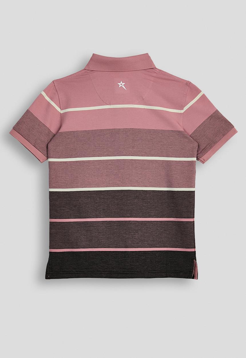 SOVIET - Boys Y/Dye Stripe Golfer - Salmon