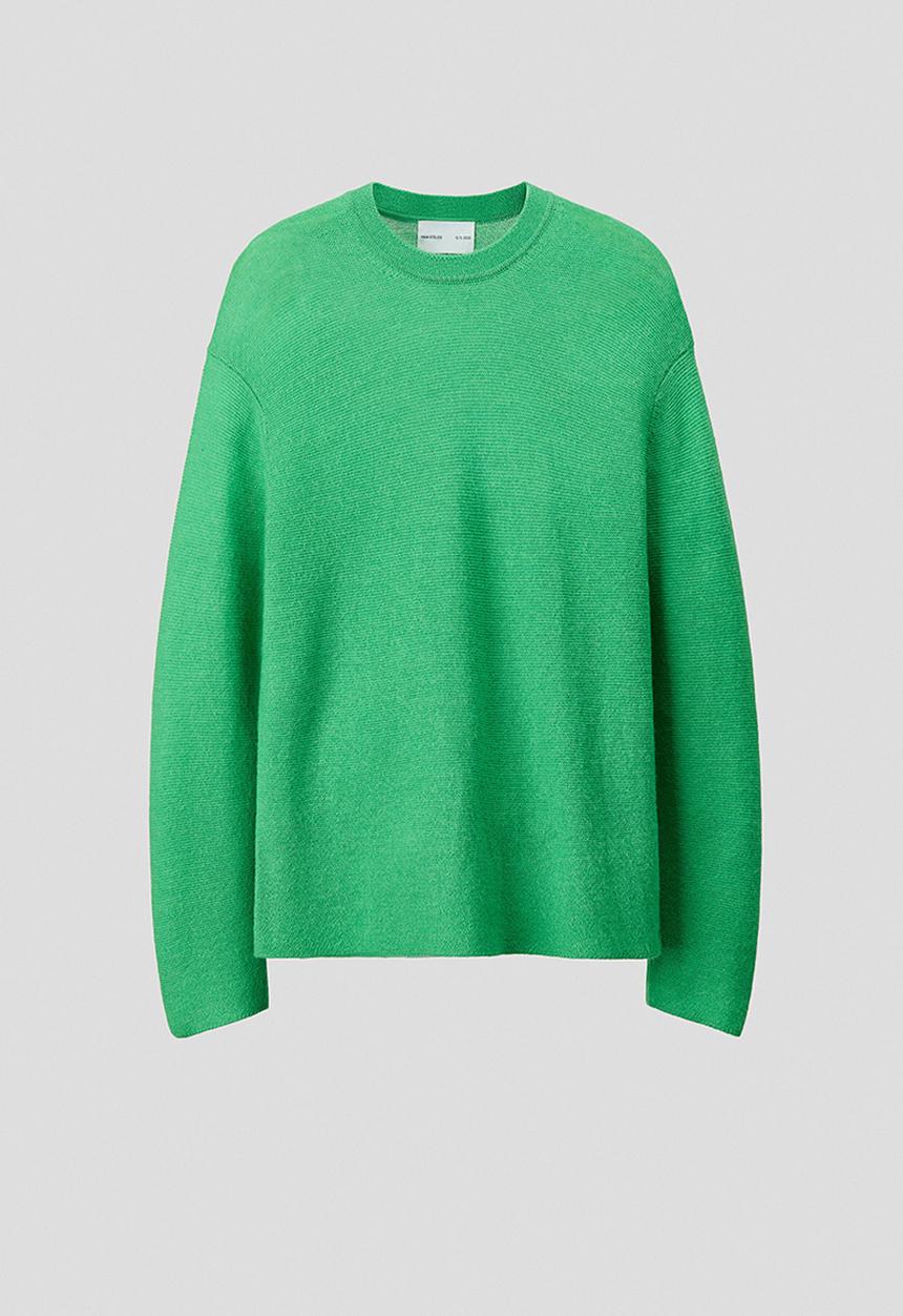 H&M - H&M Atelier: Loose fit wool-blend purl-knit jumper - bright green
