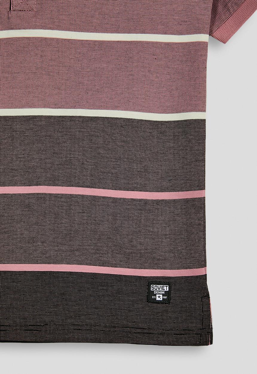 SOVIET - Boys Y/Dye Stripe Golfer - Salmon