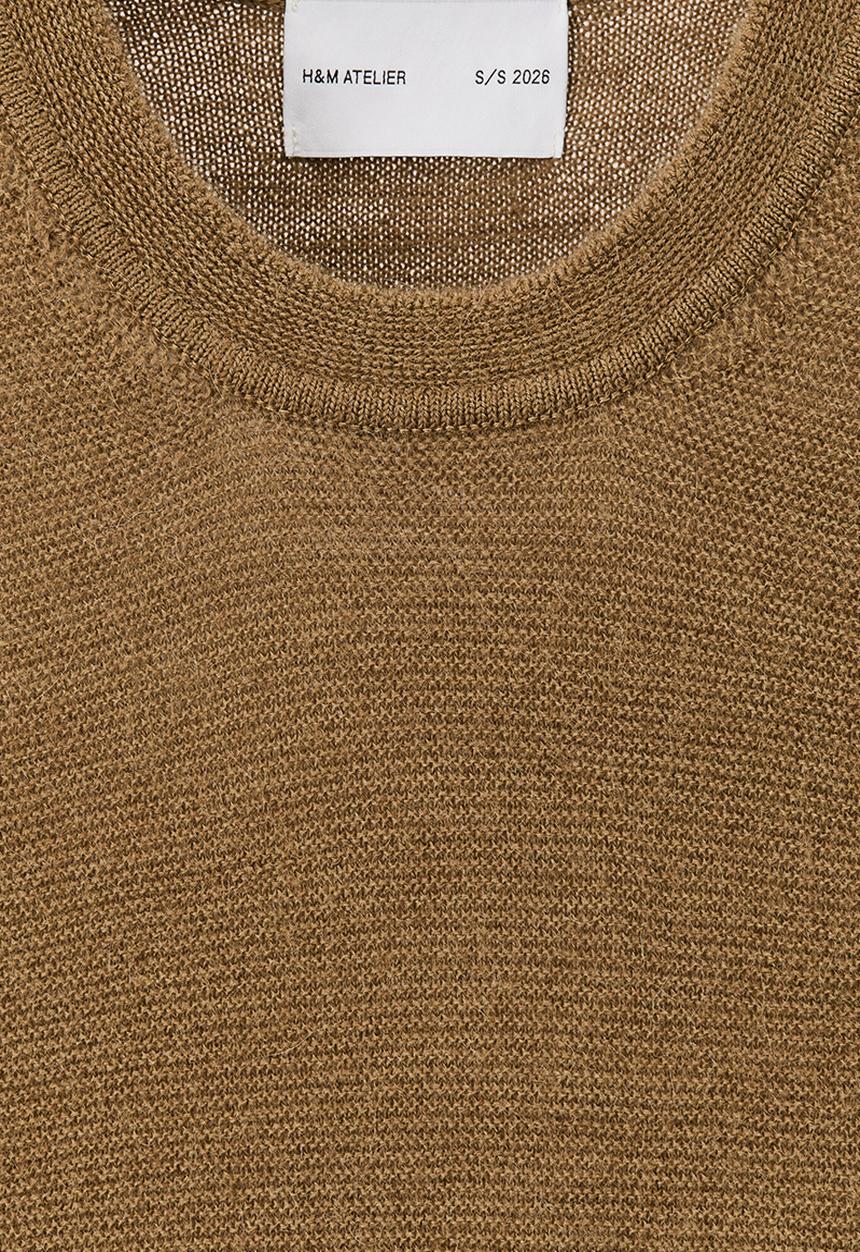 H&M - H&M Atelier: Loose fit purl-knit sweater vest - brown
