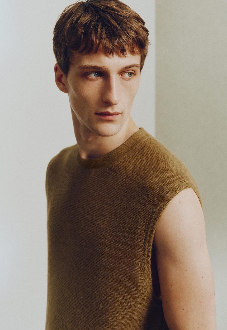 H&M - H&M Atelier: Loose fit purl-knit sweater vest - brown