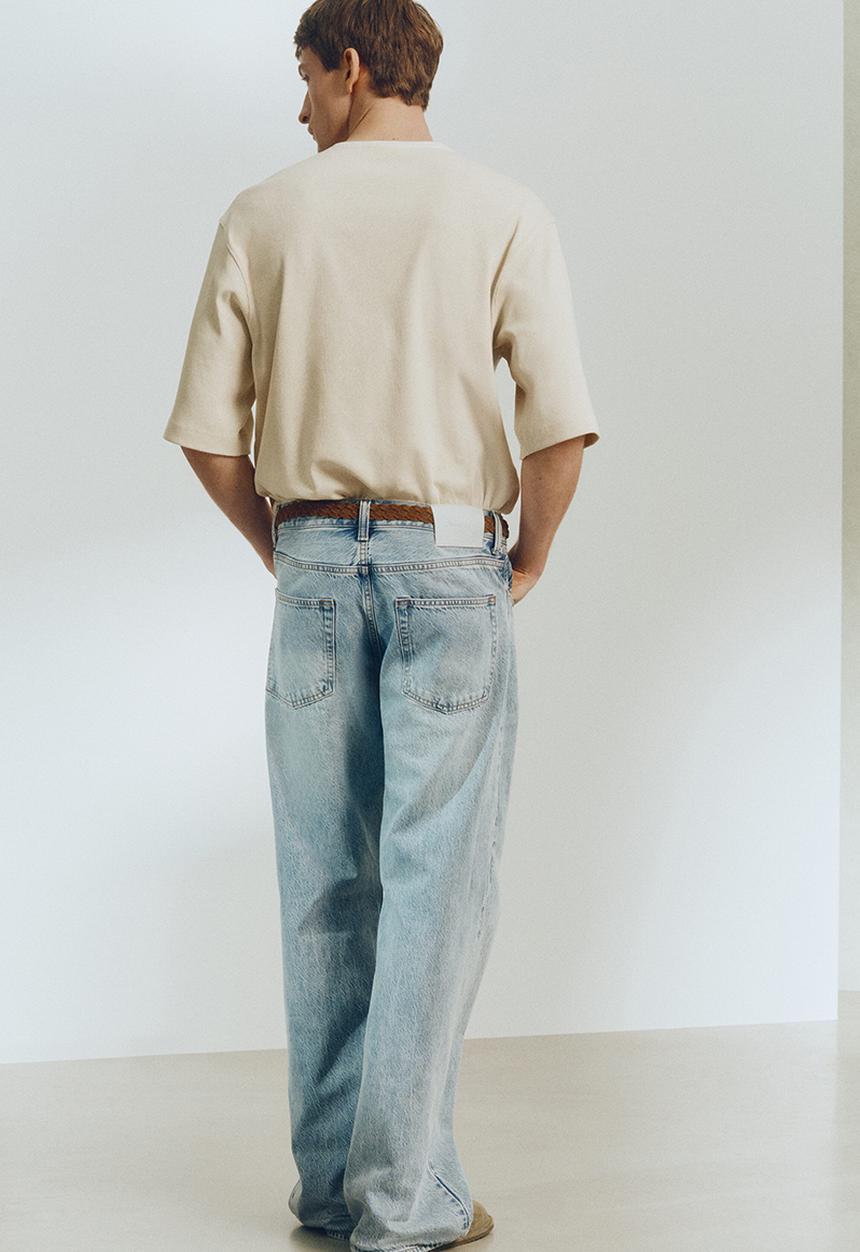 H&M - H&M Atelier: Loose fit linen-blend henley top - light beige