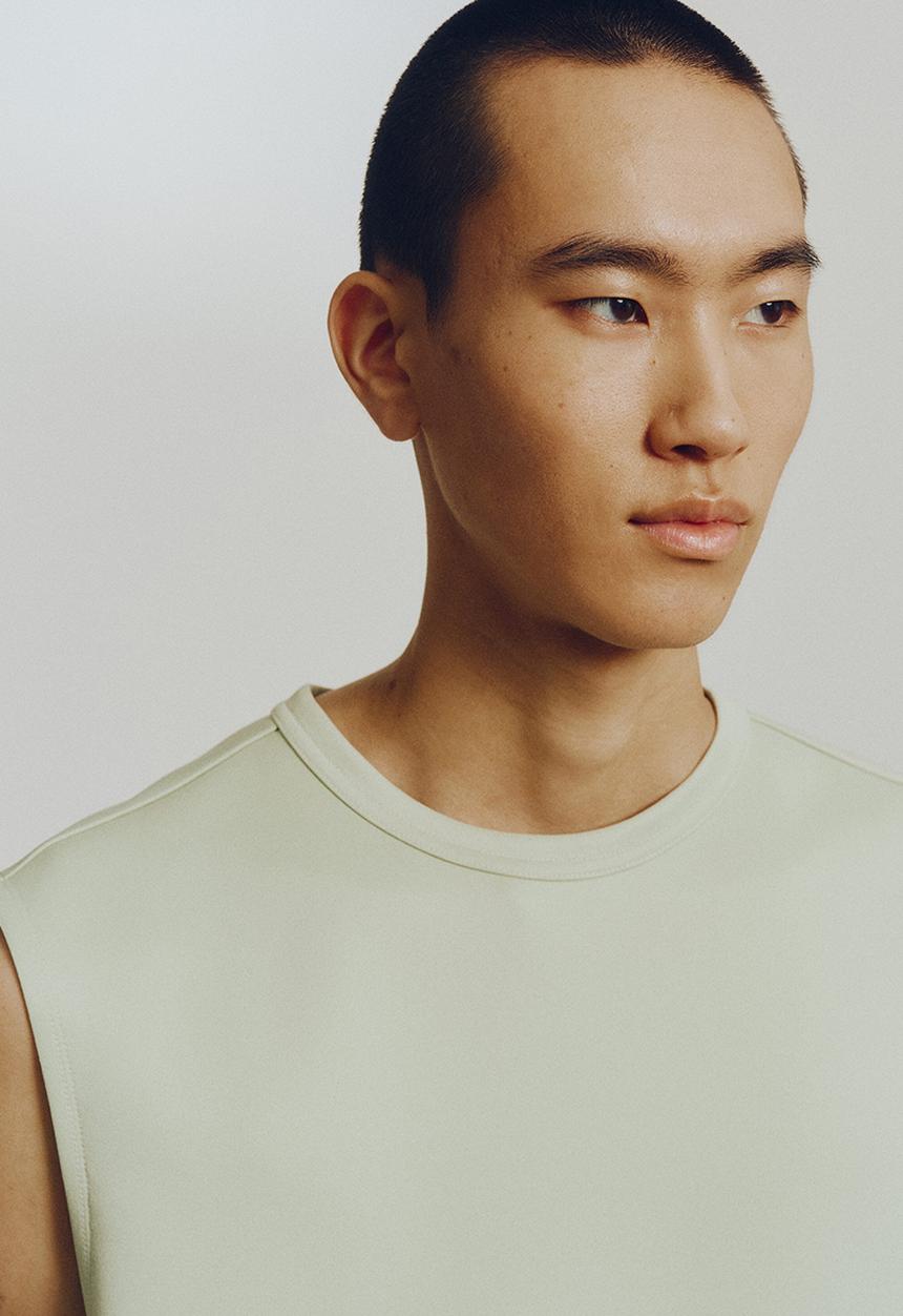 H&M - H&M Atelier: Loose fit scuba vest top - light green