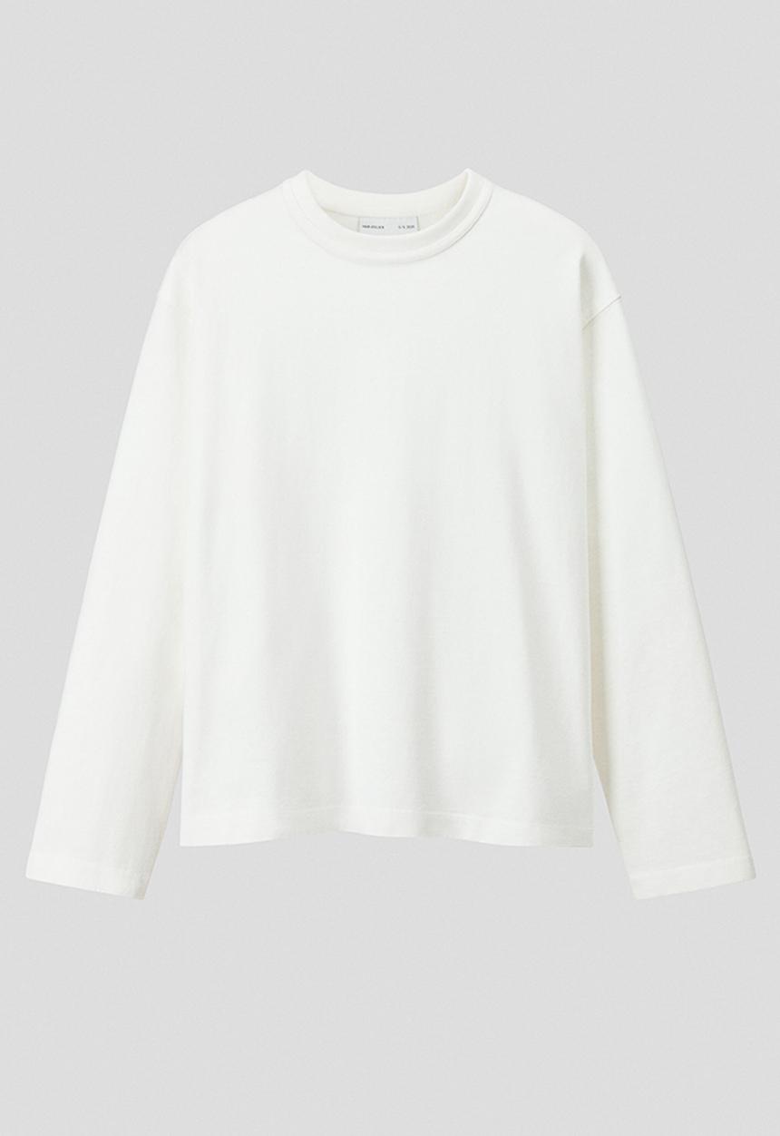 H&M - H&M Atelier: Loose fit long-sleeved cotton T-shirt - white