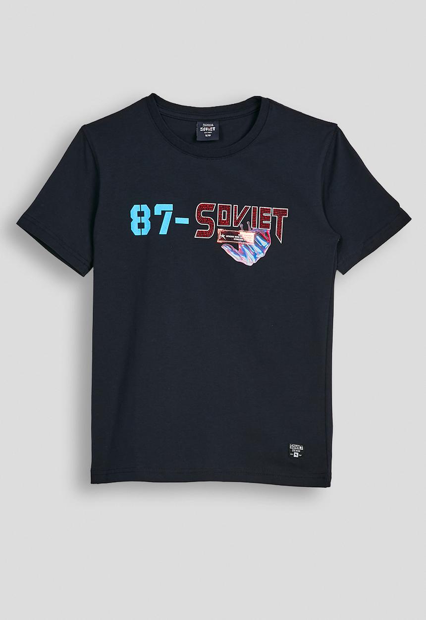 SOVIET - Fashion T-Shirt With Bling - Navy