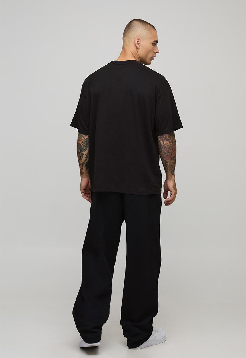 boohooMAN - Basic Oversized Extended Neck T-Shirt - Black