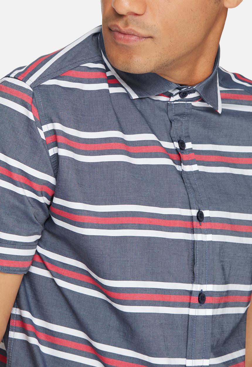 basicthread - Stripe slim fit shirt