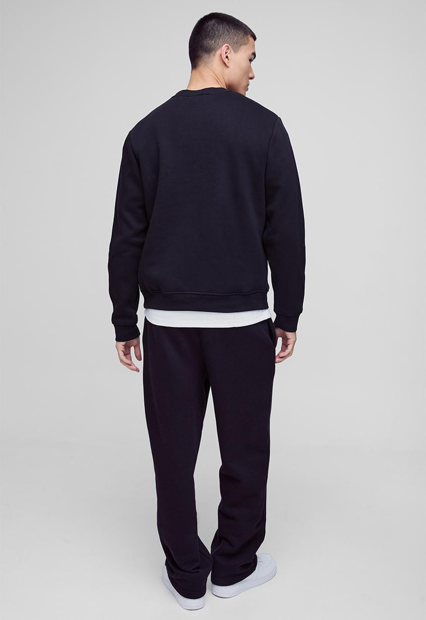 boohooMAN - Basic Regular Fit Crew Neck Sweatshirt - Black