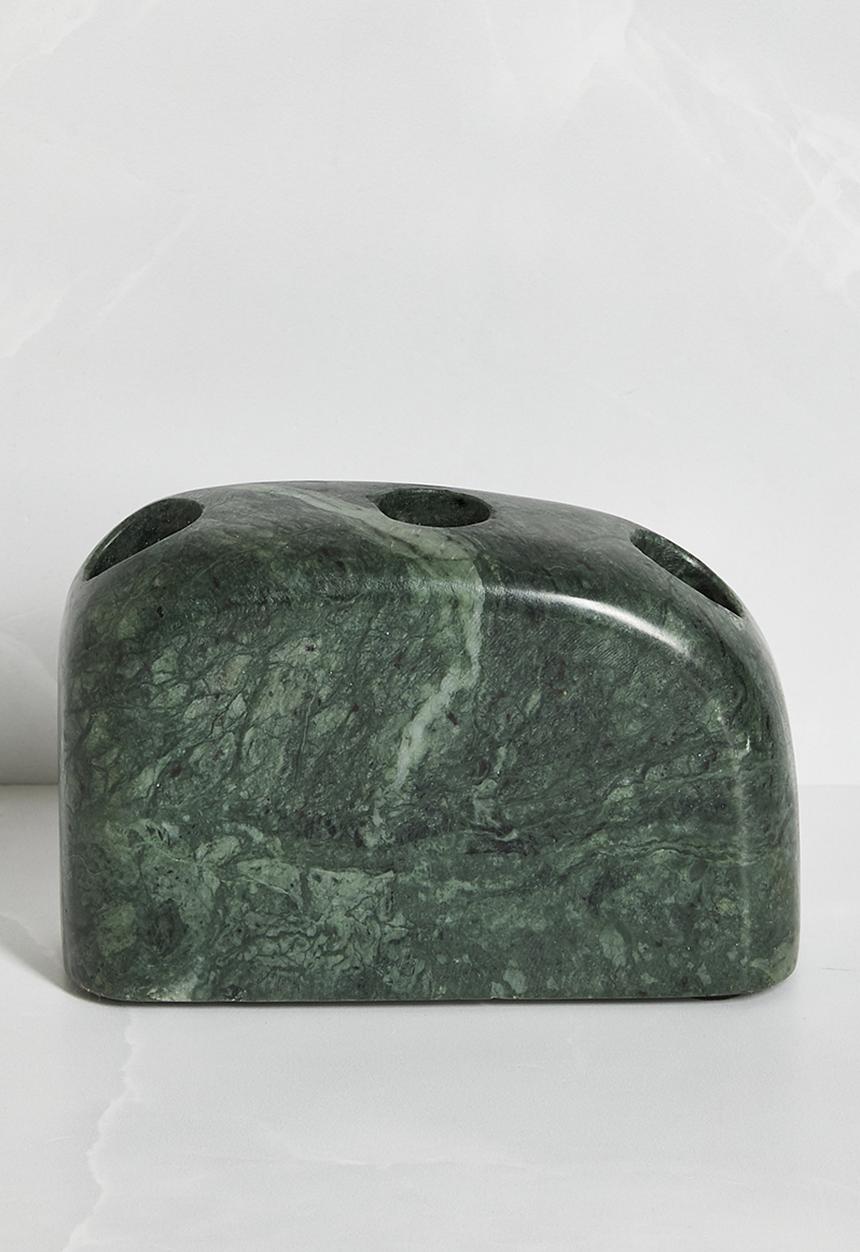 Sixth Floor - Dome Marble Candle Holder - Green