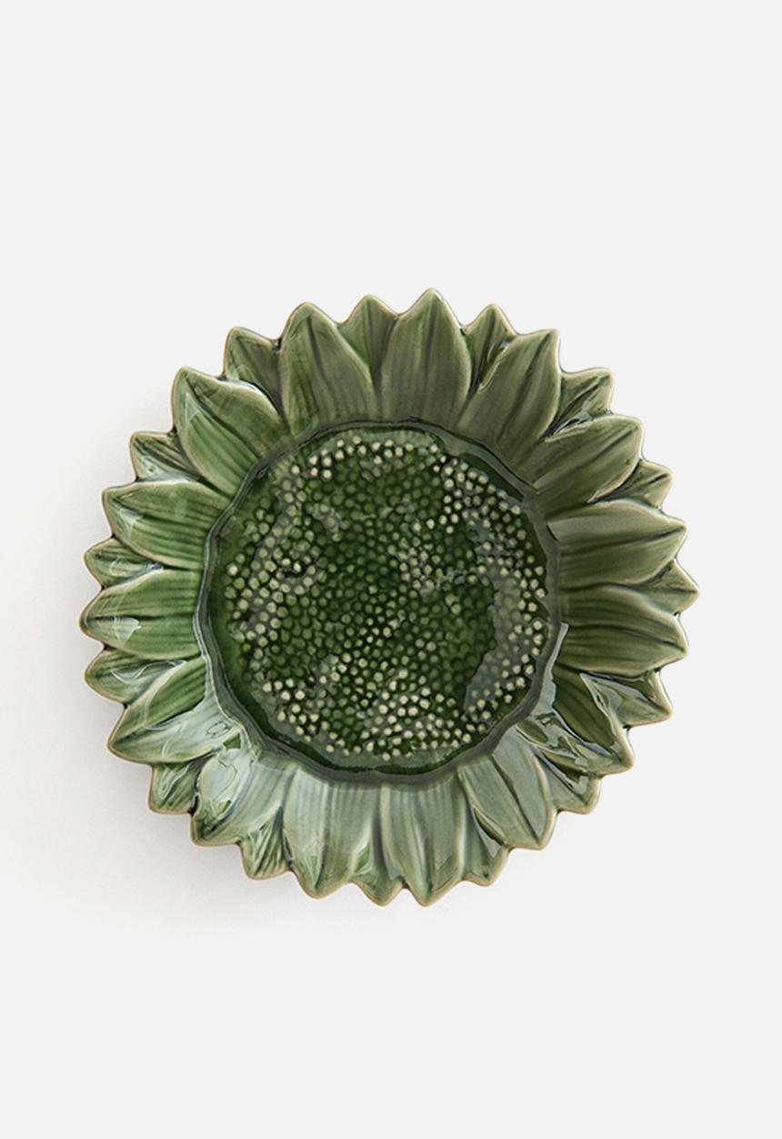 H&M - Sunflower-shaped mid plate - green