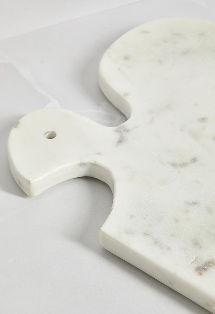 Sixth Floor - Paddle Marble Platter -  White