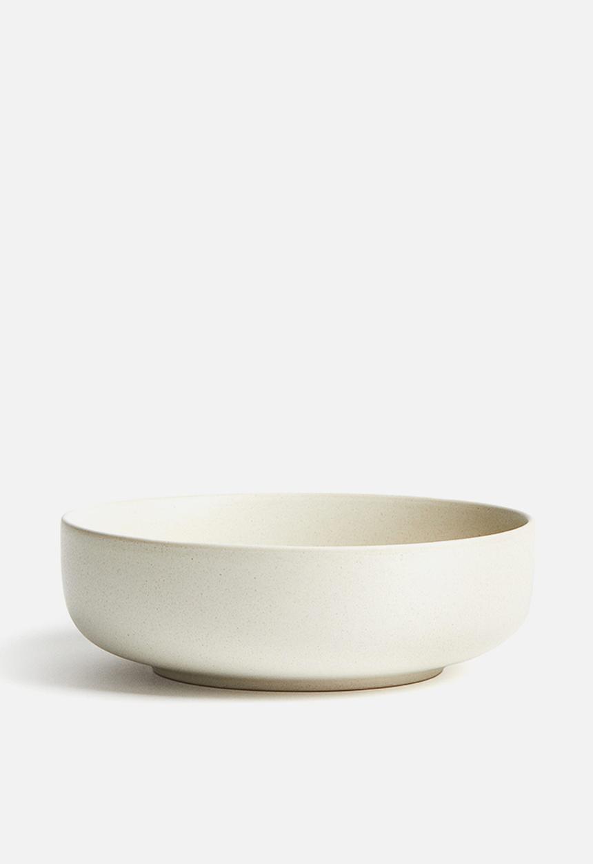 H&M - Reactive-glaze stoneware serving bowl - light beige