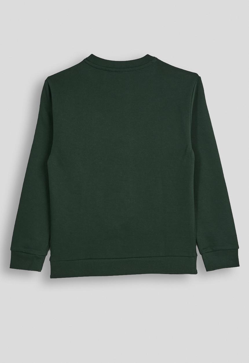 POLO - Boys liam printed sweater - forest green