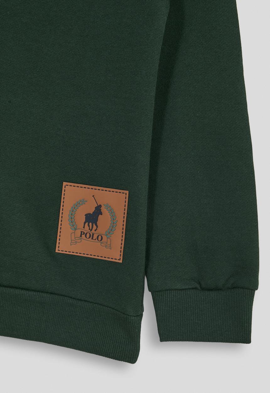 POLO - Boys liam printed sweater - forest green
