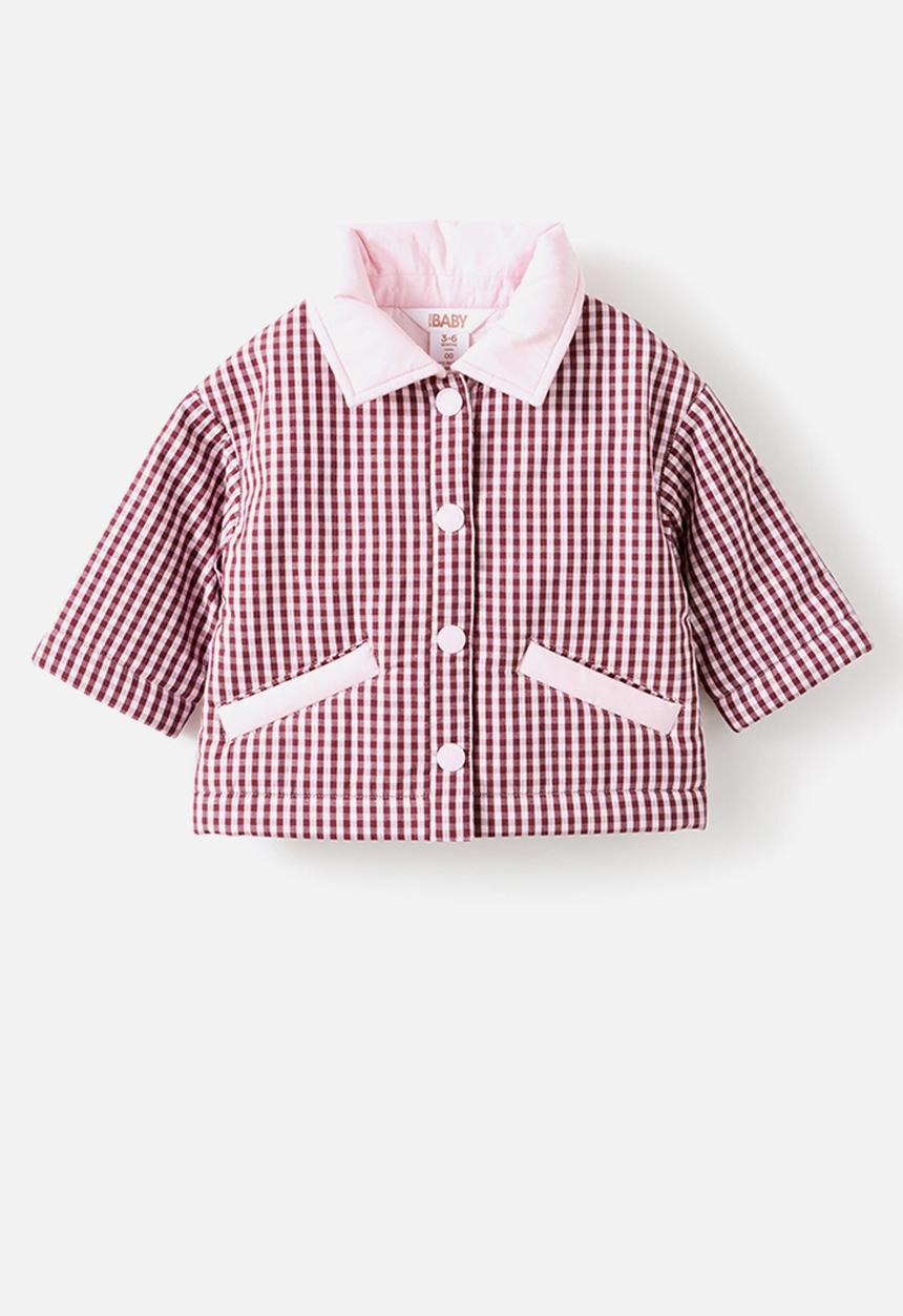 Cotton On - Arlo Jacket -Blush Pink/Bordeaux Check