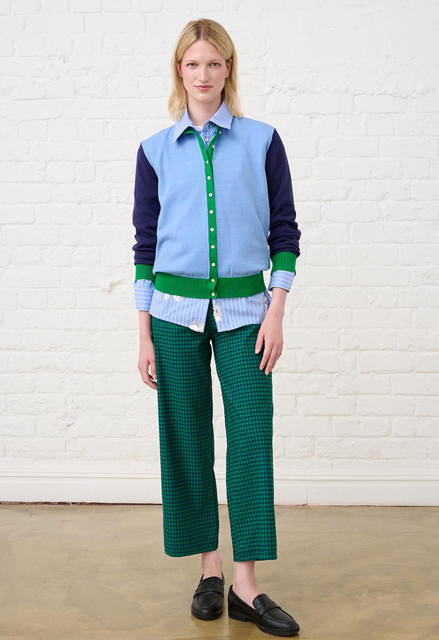 Me&B - Lightweight Cardigan - Blue Colourblock