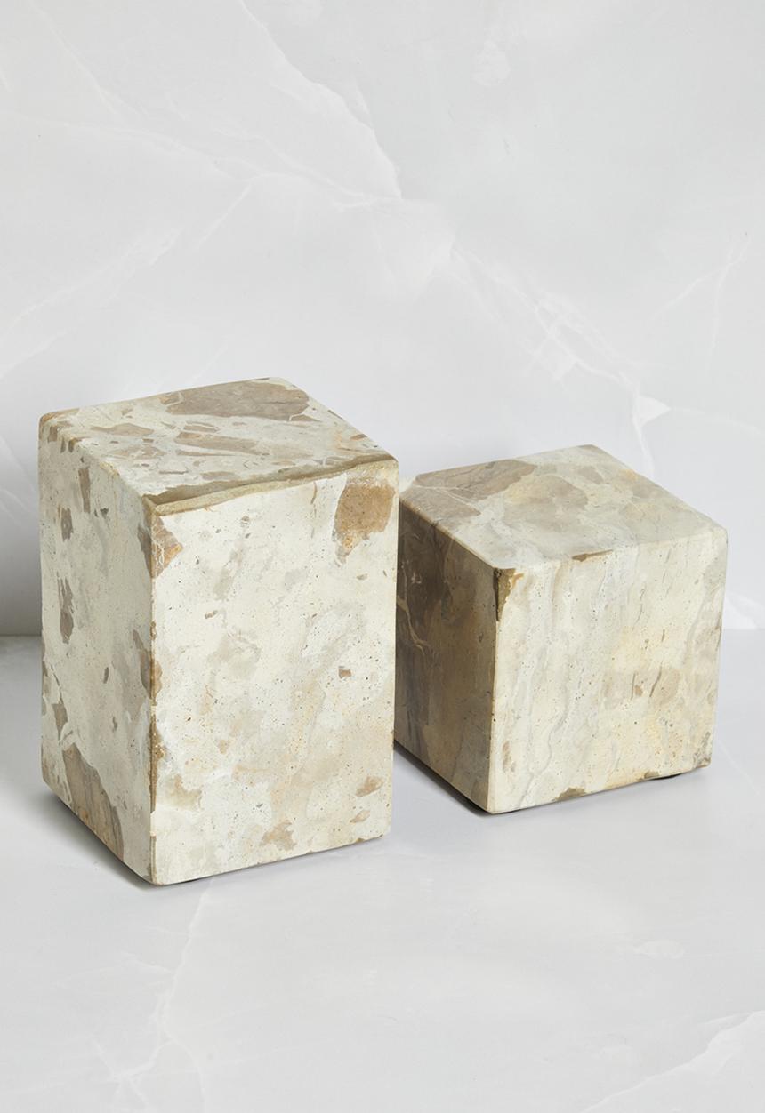 Sixth Floor - Block Marble Bookend set of 2 - Choc