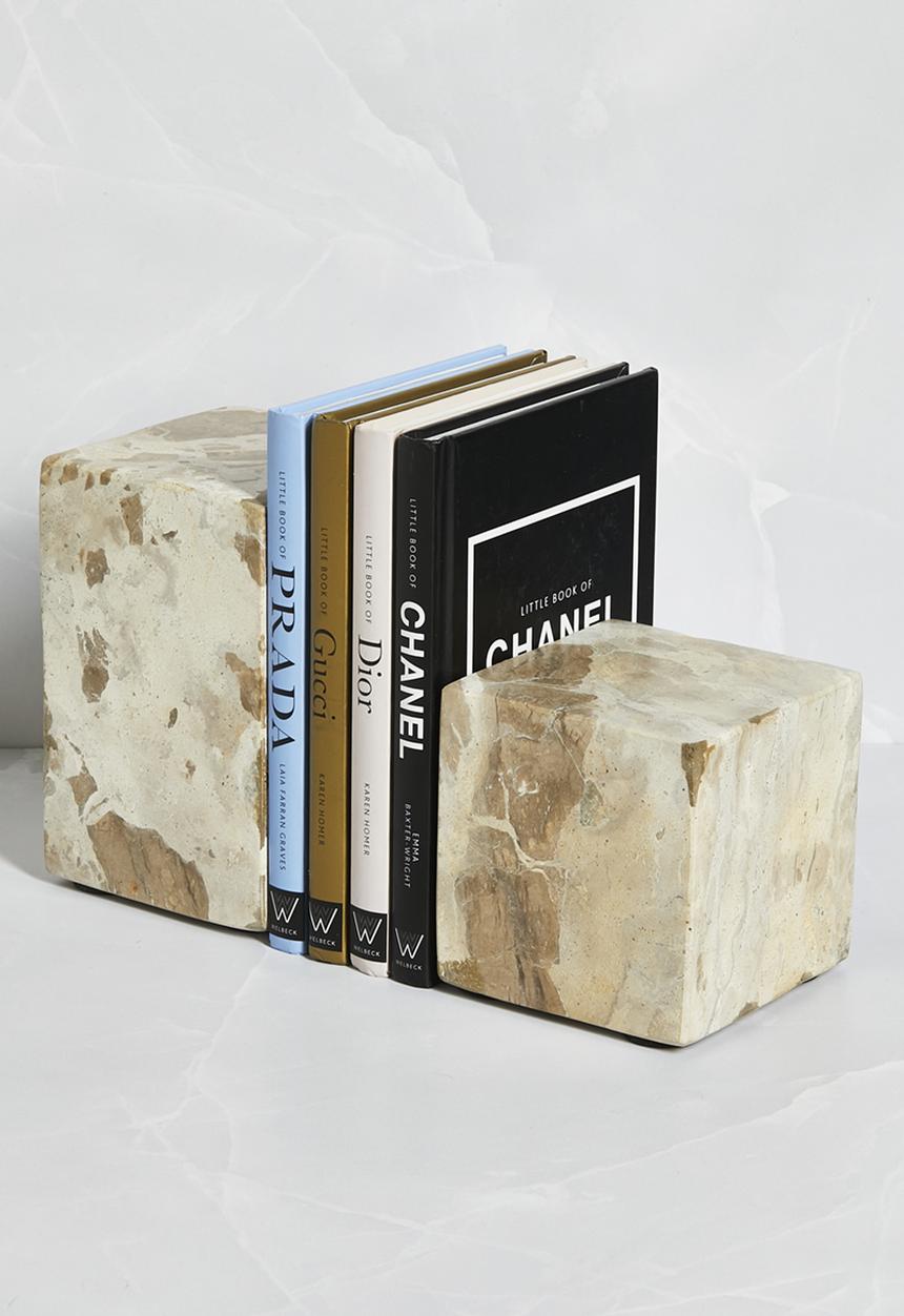 Sixth Floor - Block Marble Bookend set of 2 - Choc