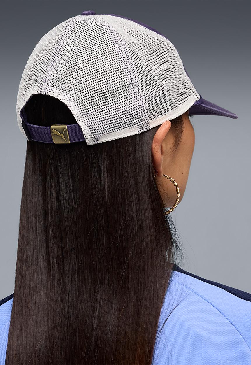 PUMA - Puma Cat Low Curve Unstructured Trucker Cap - Deep Plum-Frosted Ivory