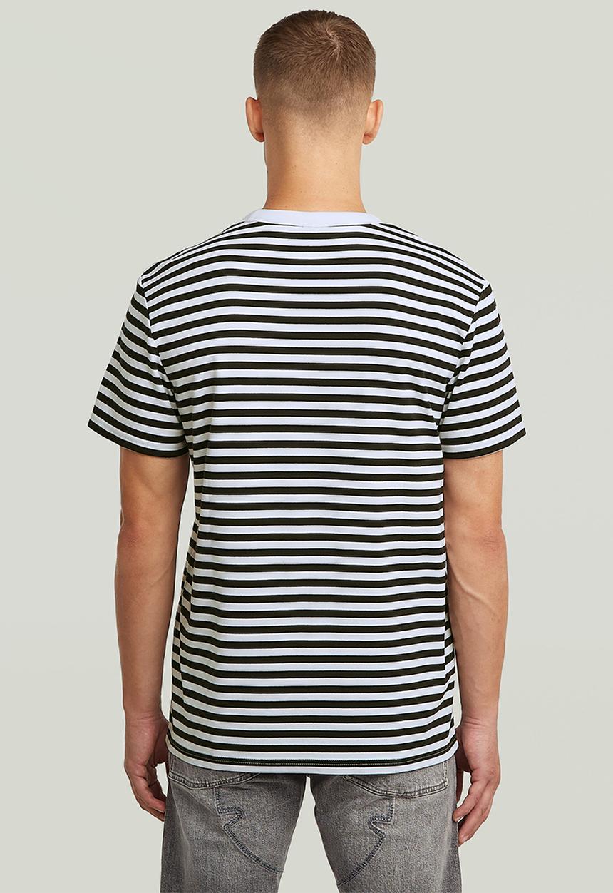G-STAR - Nifous Stripe R T-shirt - White/DK Black Stripe 