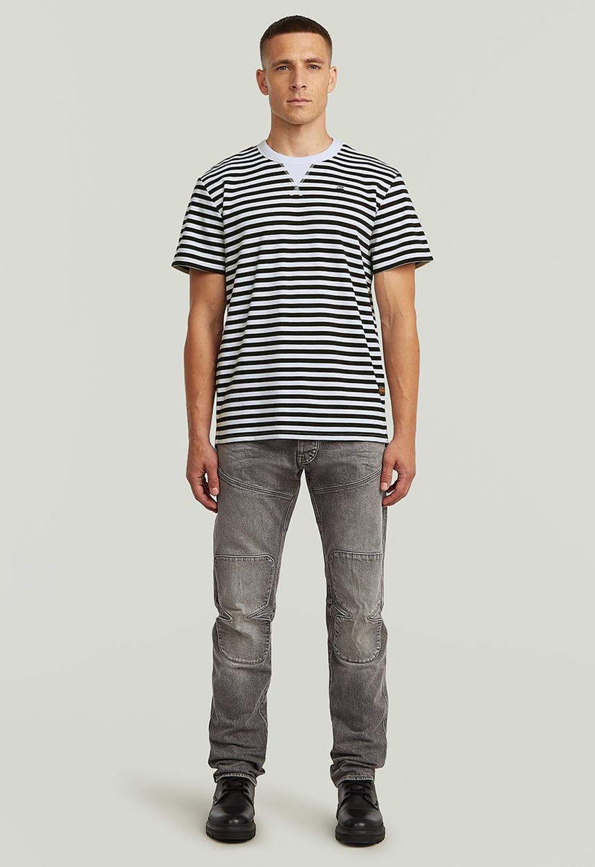G-STAR - Nifous Stripe R T-shirt - White/DK Black Stripe 