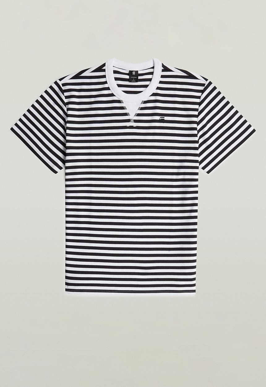 G-STAR - Nifous Stripe R T-shirt - White/DK Black Stripe 