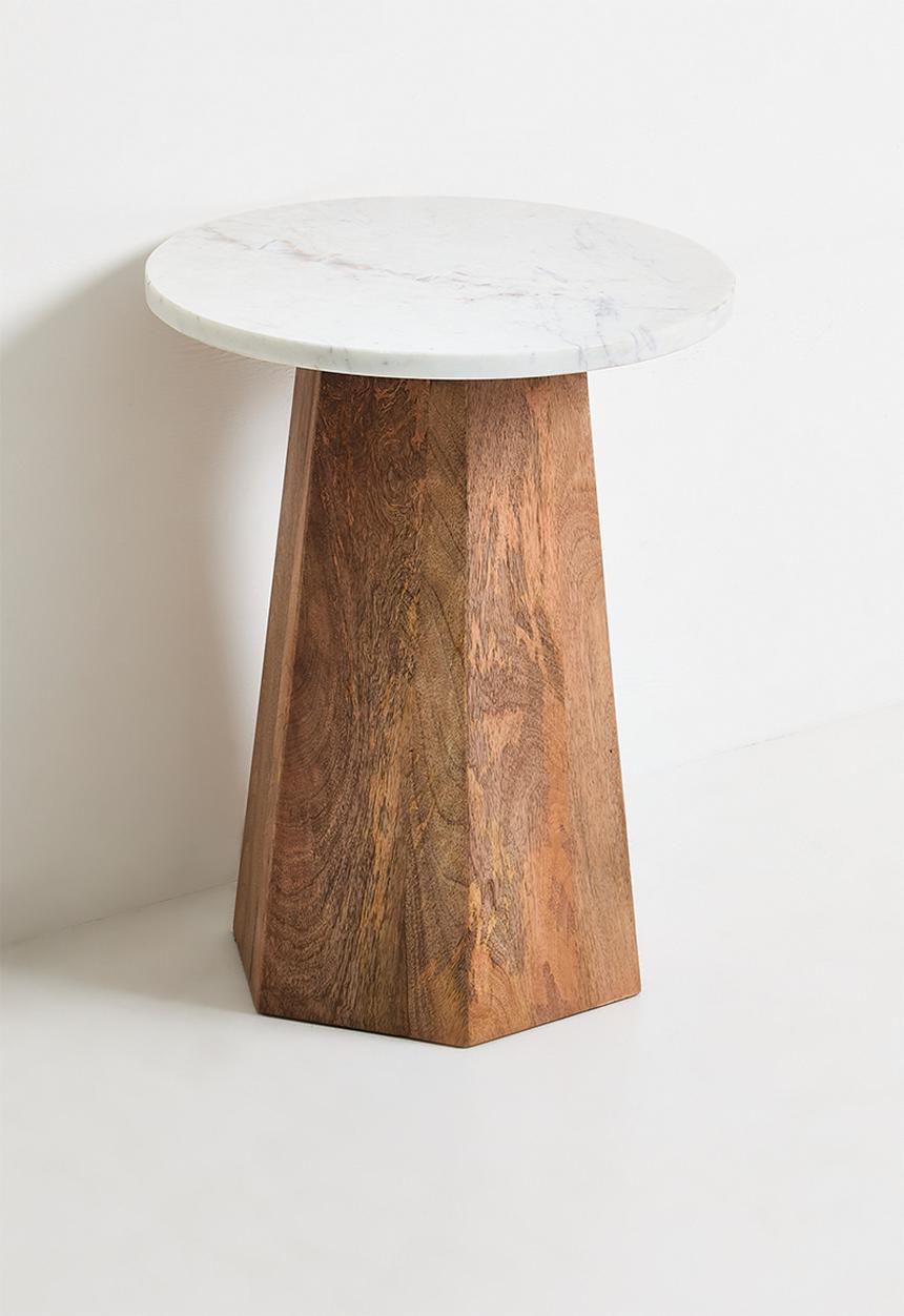 Sixth Floor - Hailey Side Table - Natural & Marble