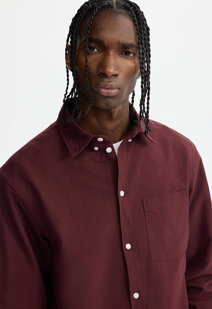 H&M - Regular fit oxford shirt - burgundy
