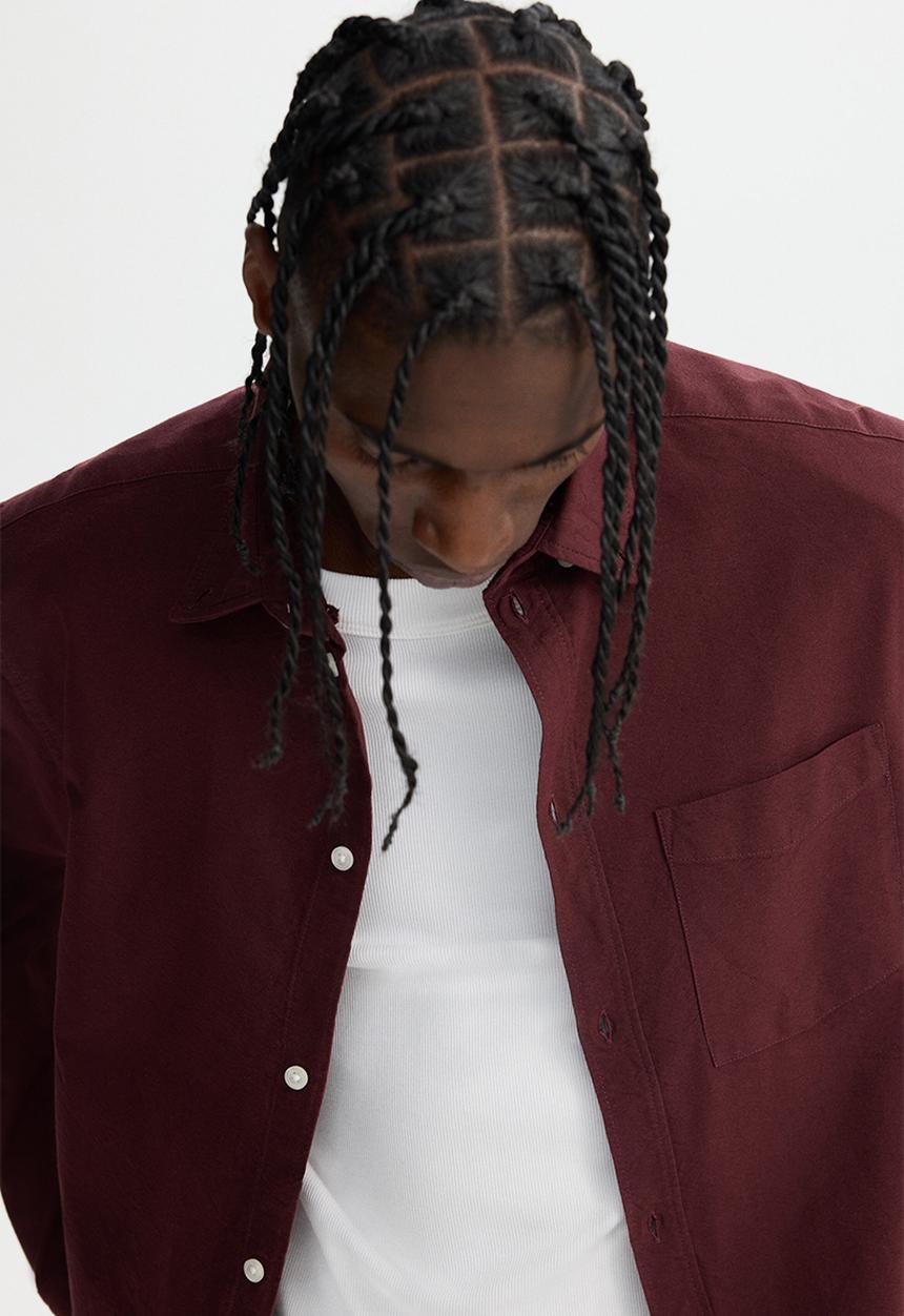 H&M - Regular fit oxford shirt - burgundy