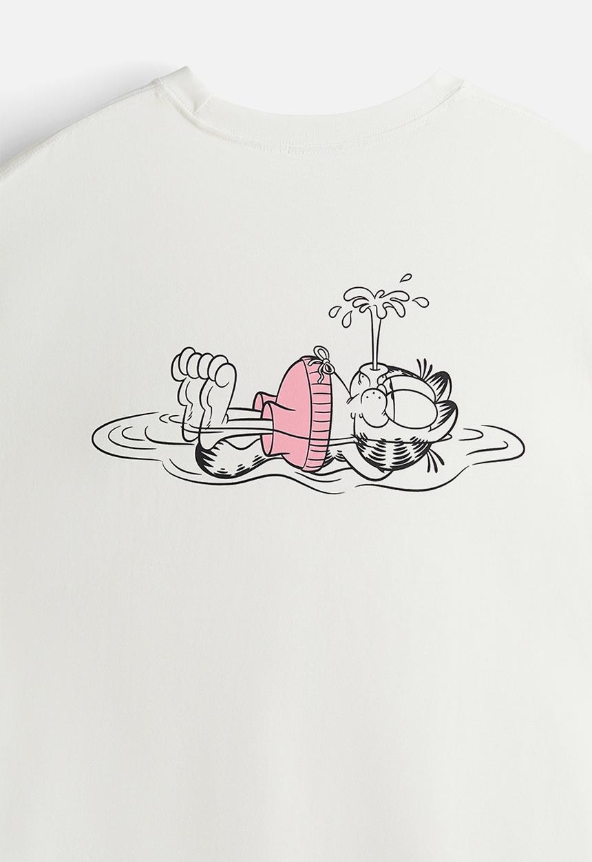 H&M - Loose fit printed t-shirt - white/garfield