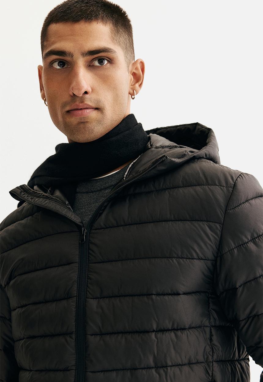 H&M - Slim fit lightweight puffer jacket - black