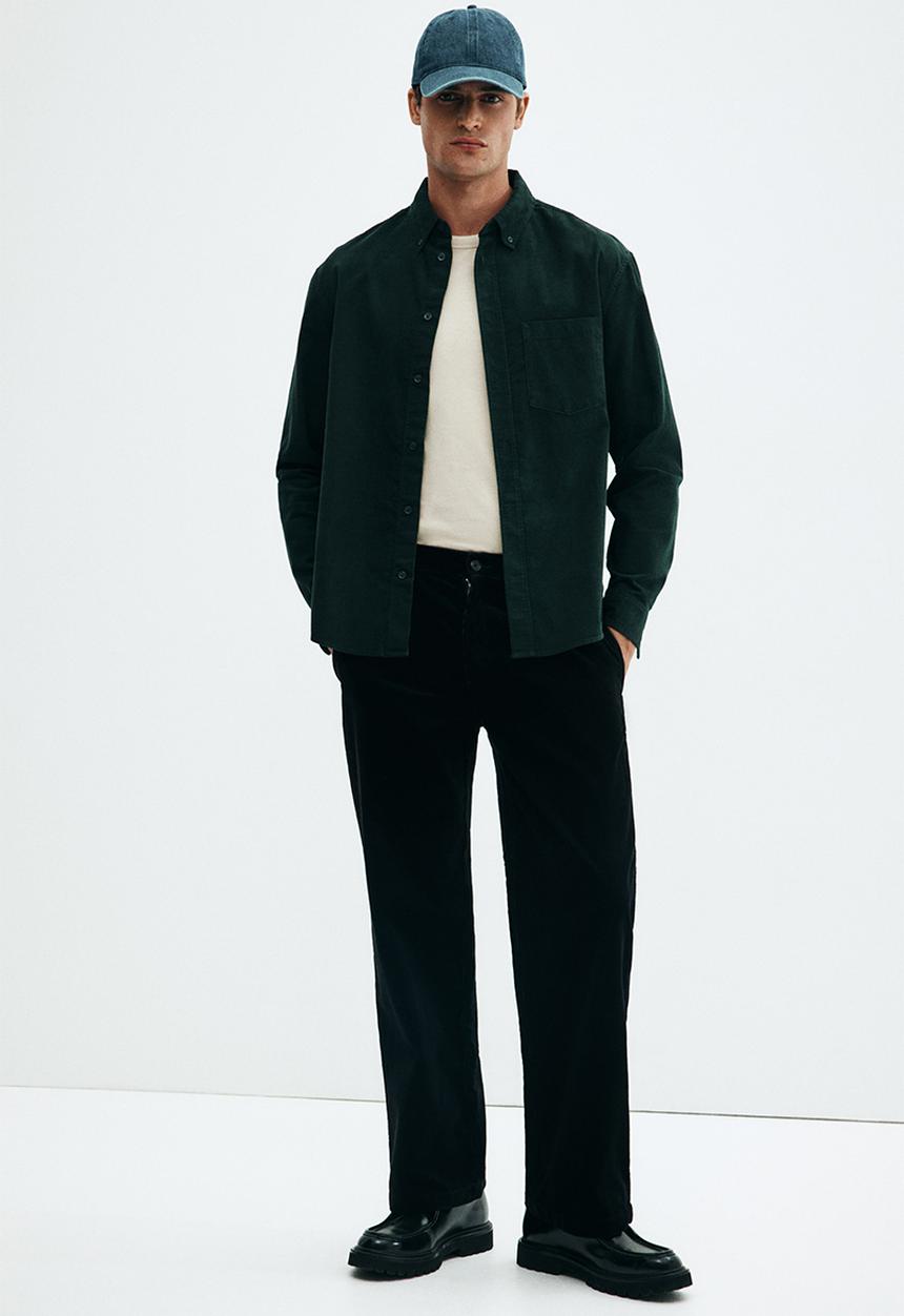 H&M - Relaxed fit corduroy trousers - black
