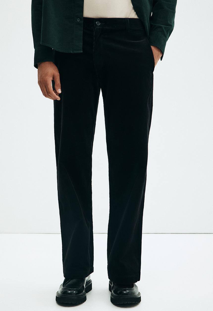H&M - Relaxed fit corduroy trousers - black