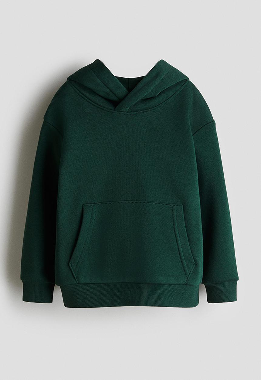 H&M - Brushed-inside hoodie - forest green
