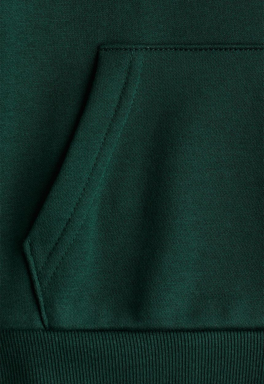 H&M - Brushed-inside hoodie - forest green