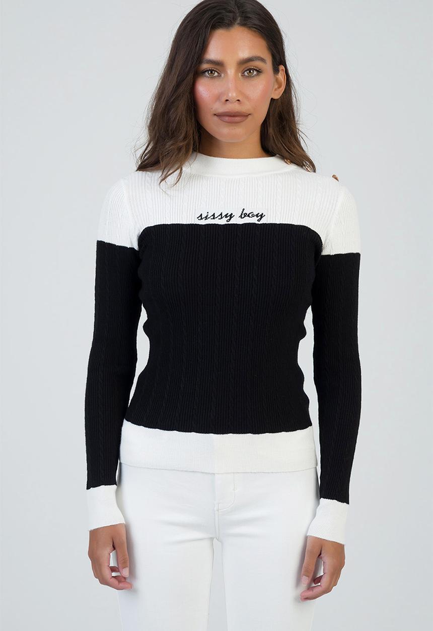 SISSY BOY - Sweet Talk Knit Top - Black & White