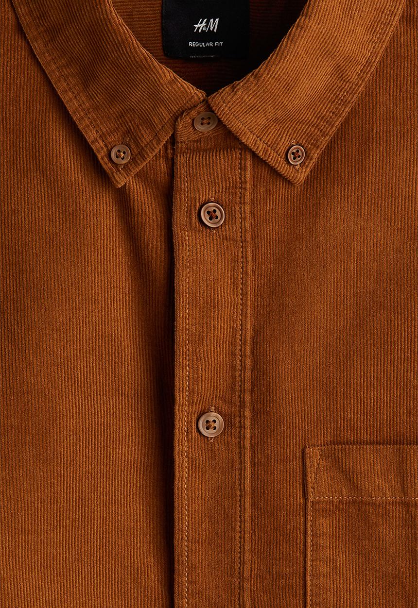 H&M - Regular fit corduroy shirt - brown