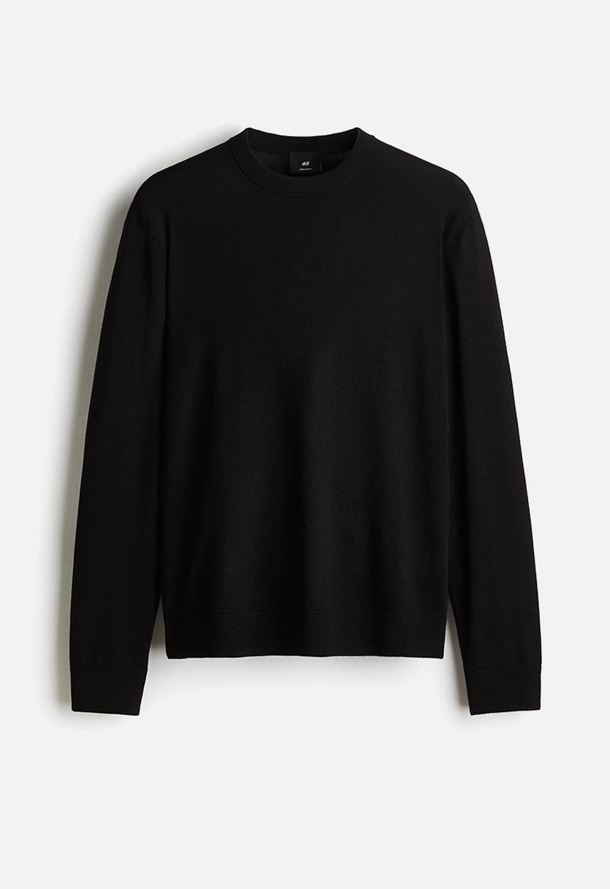 H&M - Regular fit merino wool jumper - black