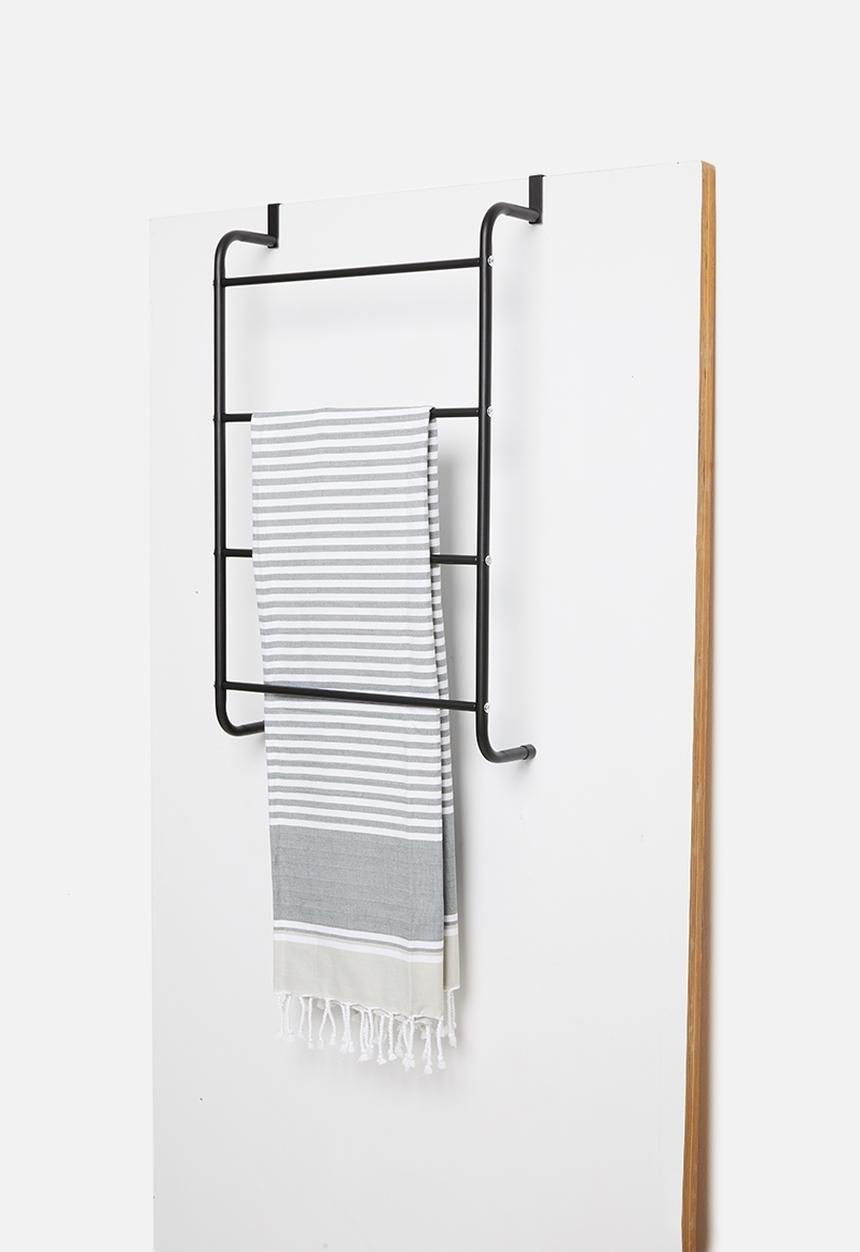 Bathroom Solutions - Over-the-door towel rack - black