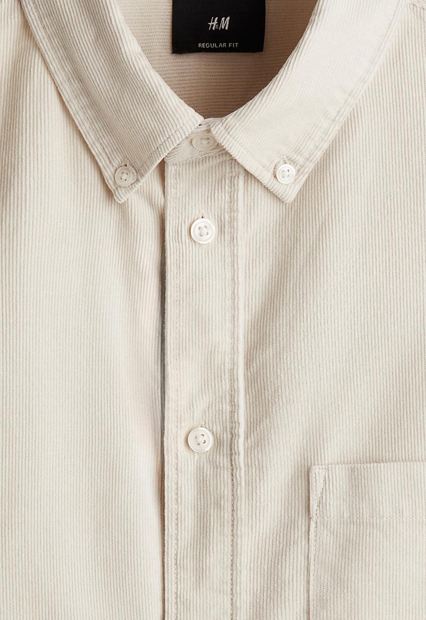 H&M - Regular fit corduroy shirt - beige