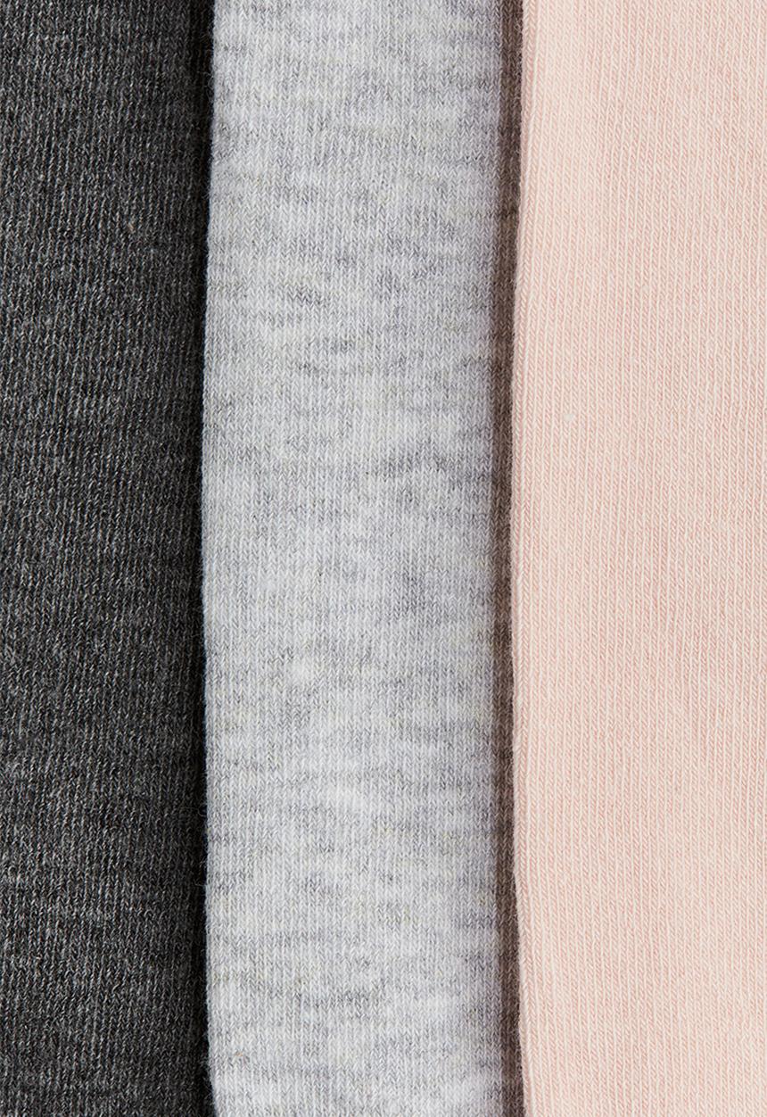 H&M - 3-Pack fine-knit tights - grey marl & pink