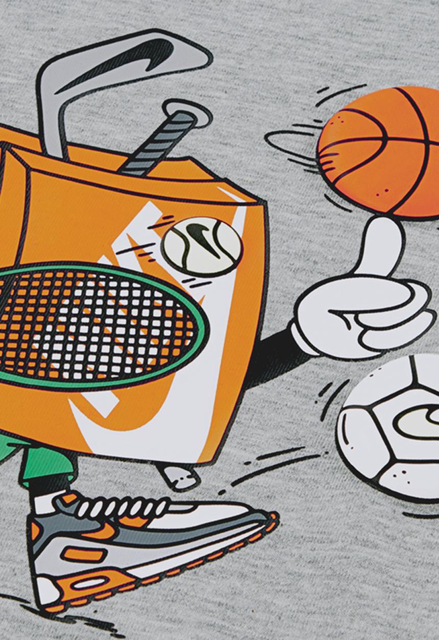 Nike - Nkb I Am Sport Boxy Graphic Tee - Dk Grey Heather