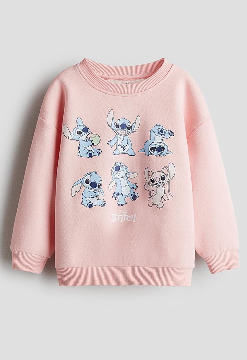 H&M - Printed sweatshirt - pink/lilo & stitch