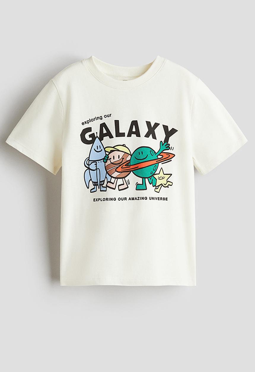 H&M - Printed T-shirt - white exploring our galaxy