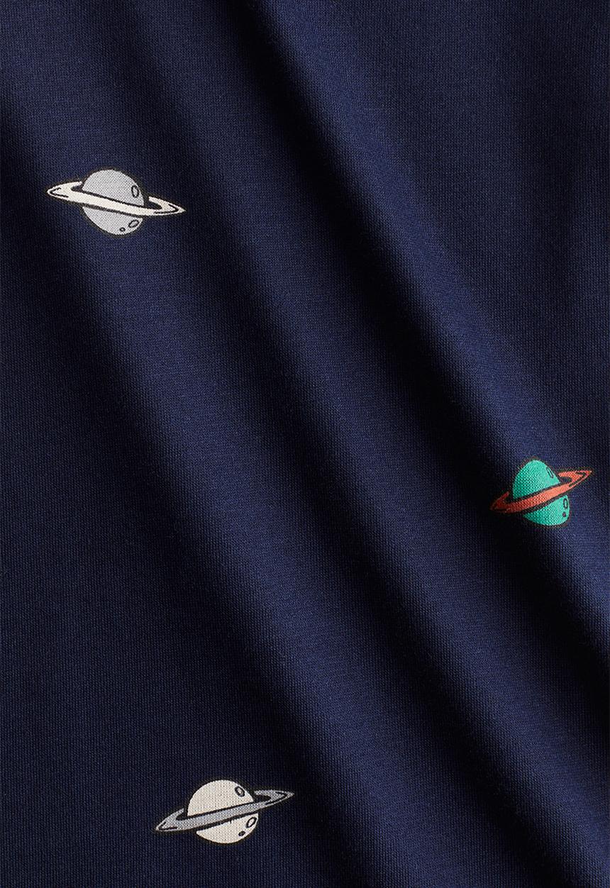 H&M - Printed T-shirt - dark blue saturnus