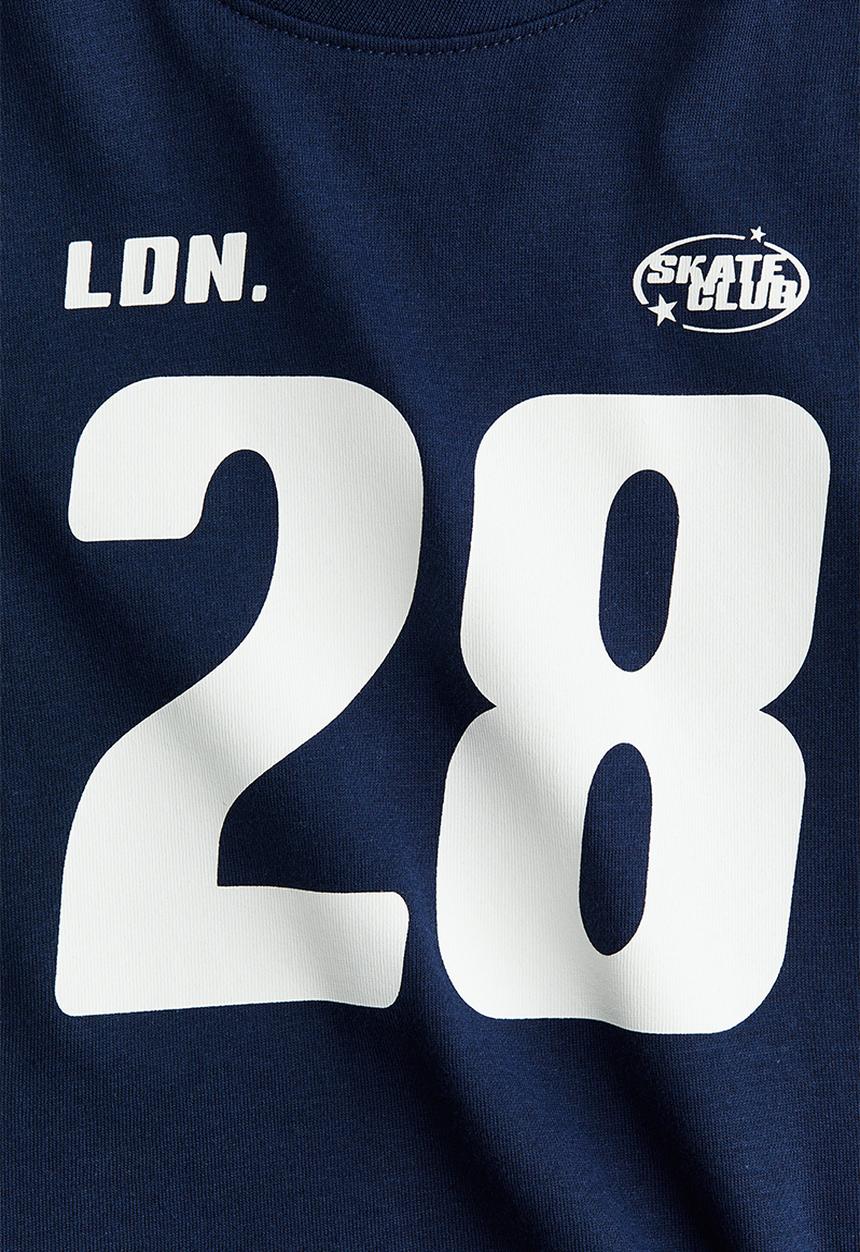 H&M - Printed T-shirt - dark blue skate club