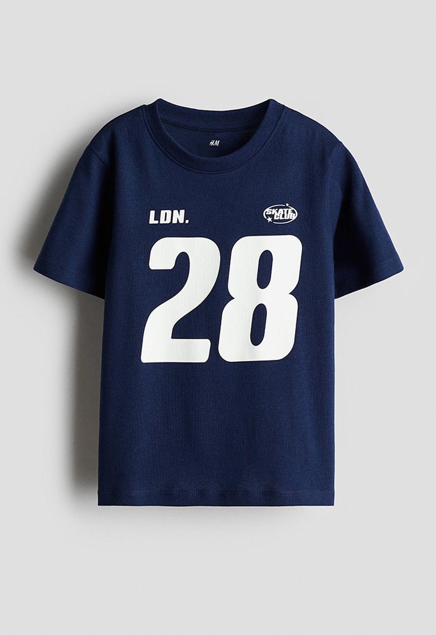 H&M - Printed T-shirt - dark blue skate club