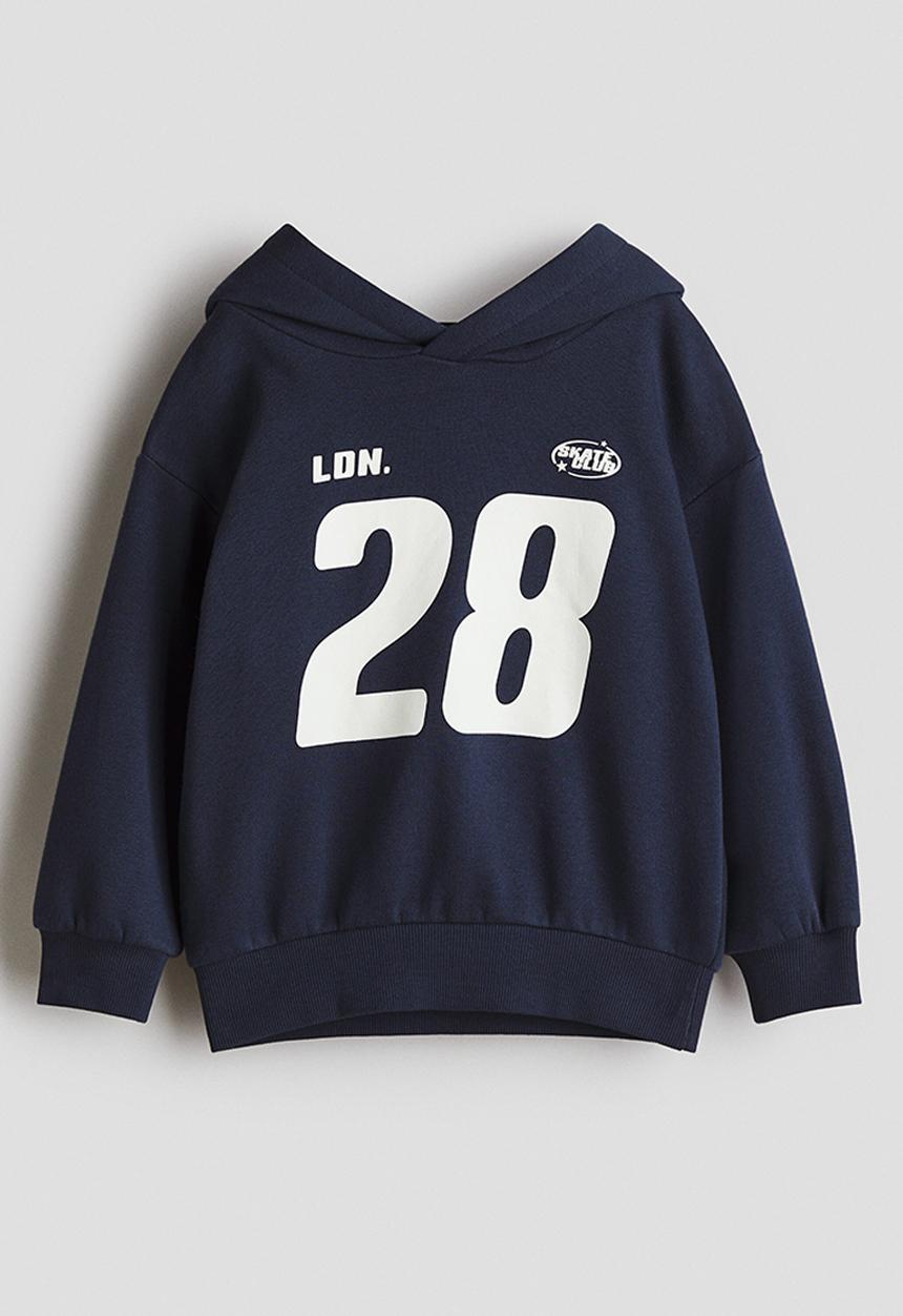 H&M - Printed hoodie -  navy blue/28 