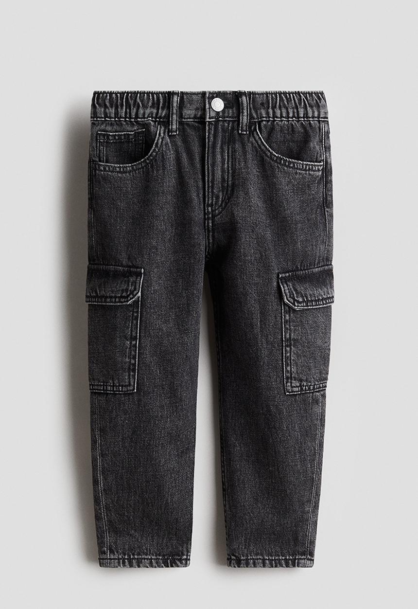 H&M - Relaxed tapered fit jeans - dark grey -